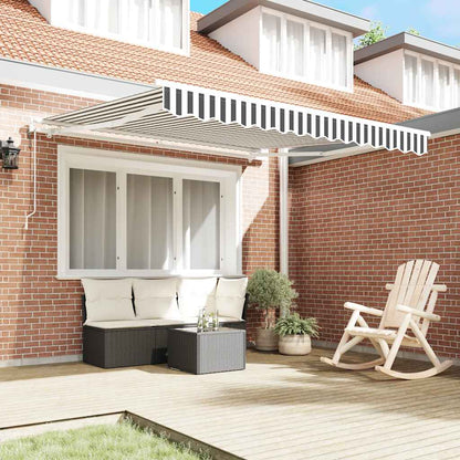 Automatic Retractable Awning Anthracite&White 300x250 cm