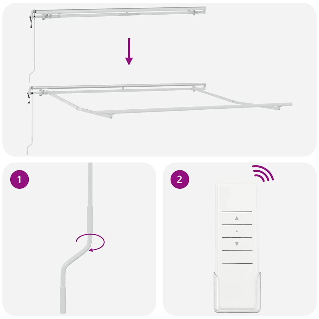 Automatic Retractable Awning Anthracite&White 300x250 cm