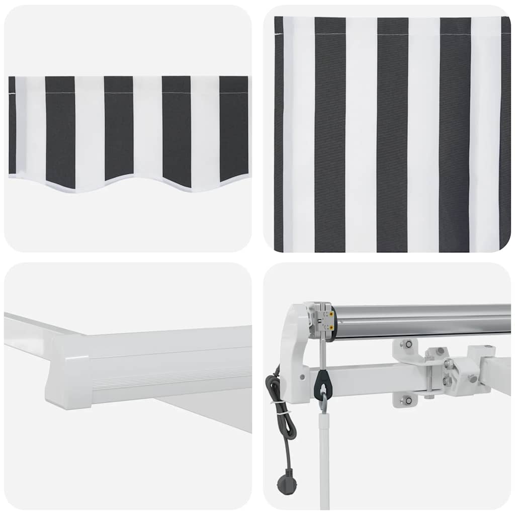 Automatic Retractable Awning Anthracite&White 300x250 cm