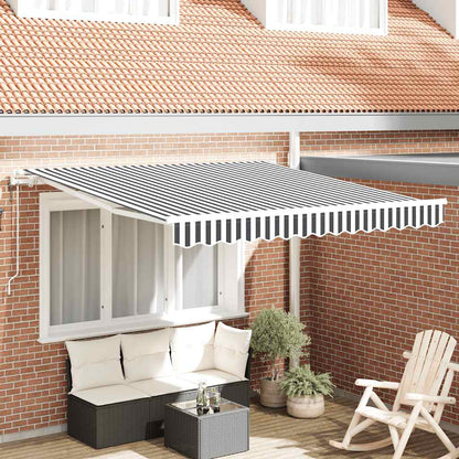 Automatic Retractable Awning Anthracite&White 300x250 cm