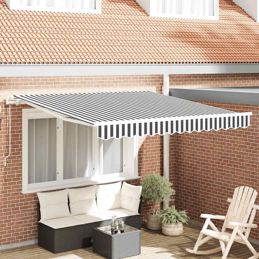 Automatic Retractable Awning Anthracite&White 300x250 cm