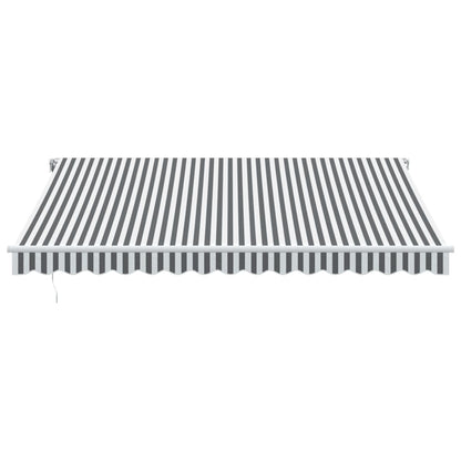 Manual Retractable Awning with LED Anthracite&White 400x300 cm