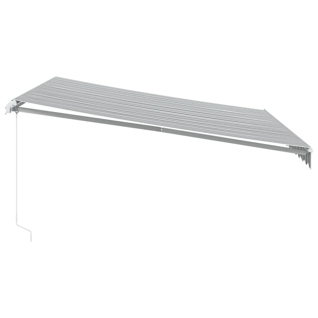 Manual Retractable Awning Anthracite&White 400x350 cm