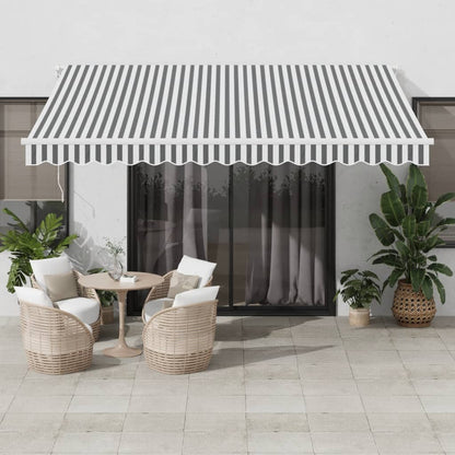 Manual Retractable Awning Anthracite&White 400x350 cm