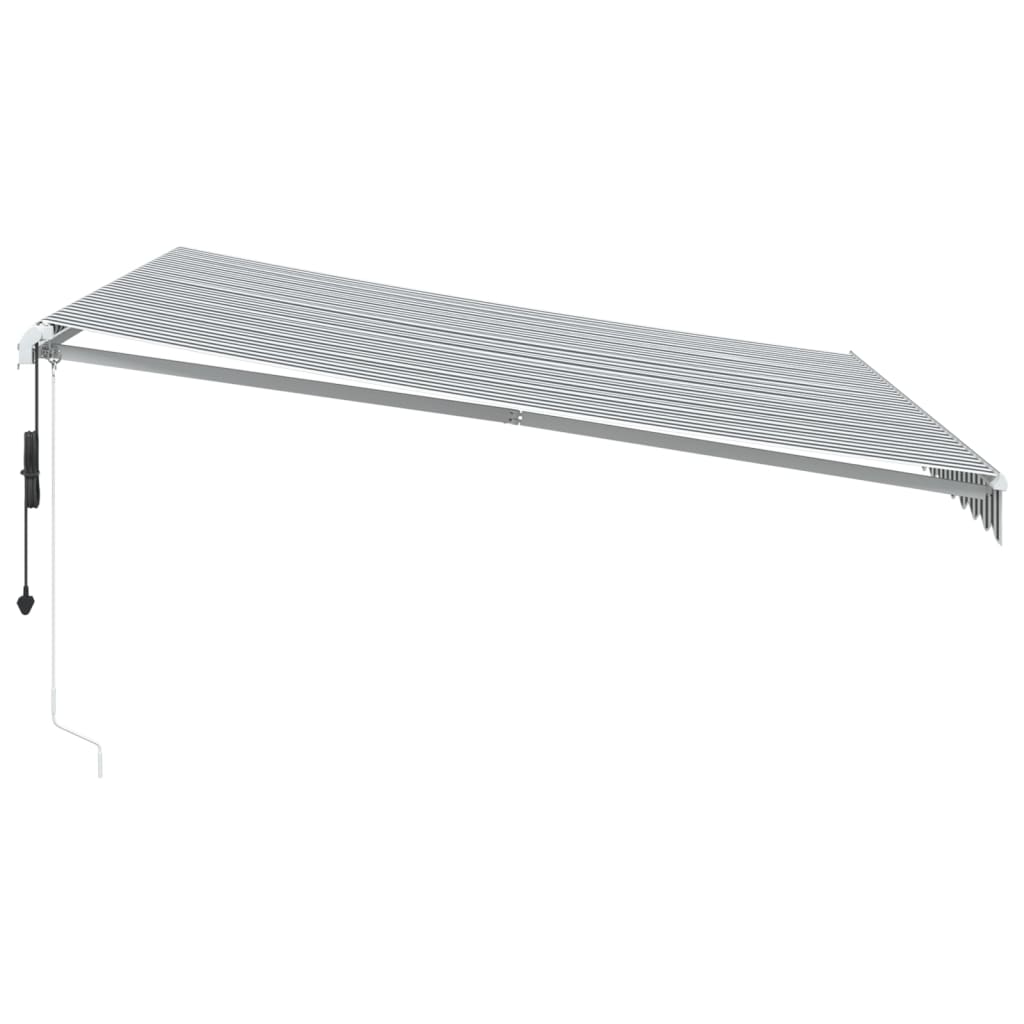 Automatic Retractable Awning Anthracite&White 400x350 cm