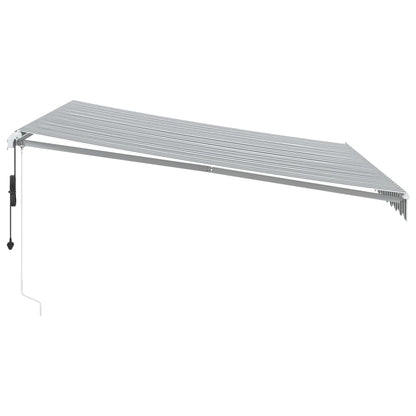 Automatic Retractable Awning Anthracite&White 400x350 cm