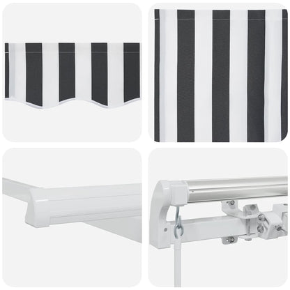 Manual Retractable Awning Anthracite&White 400x300 cm