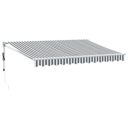 Retractable Awning Anthracite and White 3.5x2.5 m Fabric&Aluminium
