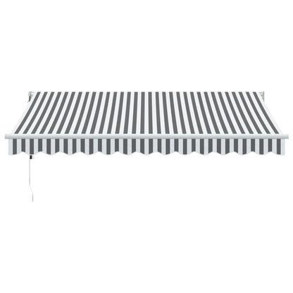Retractable Awning Anthracite and White 3.5x2.5 m Fabric&Aluminium