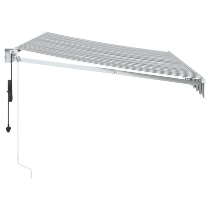 Retractable Awning Anthracite and White 3.5x2.5 m Fabric&Aluminium