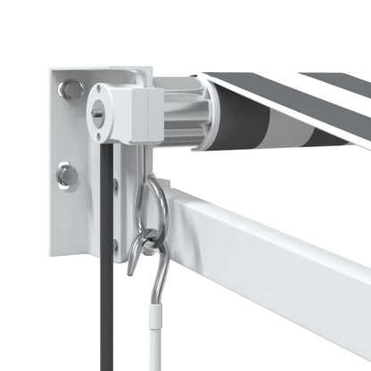 Retractable Awning Anthracite and White 3.5x2.5 m Fabric&Aluminium