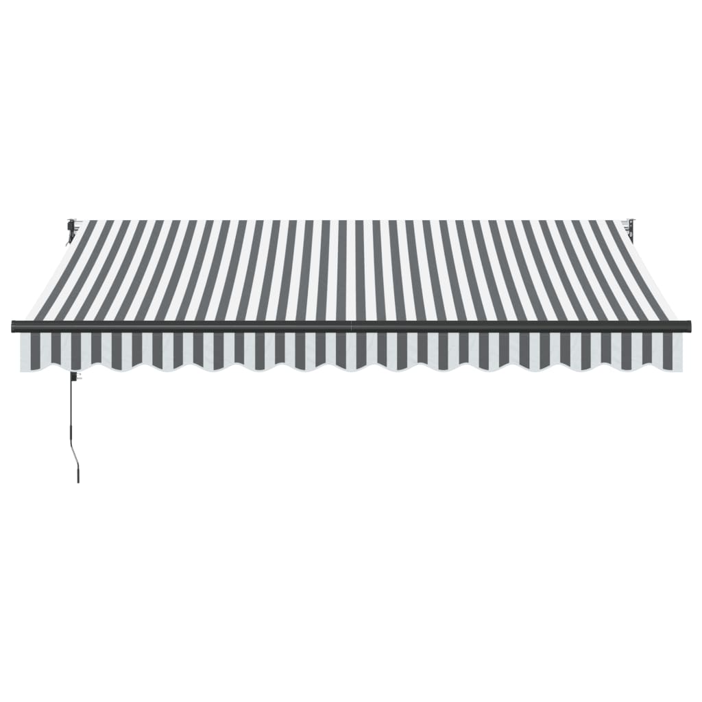 Retractable Awning Anthracite and White 3.5x2.5 m Fabric&Aluminium