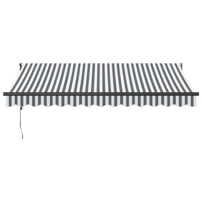 Retractable Awning Anthracite and White 3.5x2.5 m Fabric&Aluminium