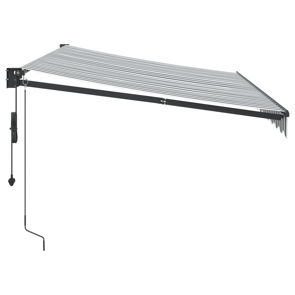 Retractable Awning Anthracite and White 3.5x2.5 m Fabric&Aluminium