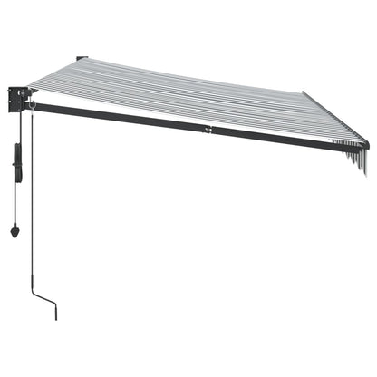 Retractable Awning Anthracite and White 3.5x2.5 m Fabric&Aluminium