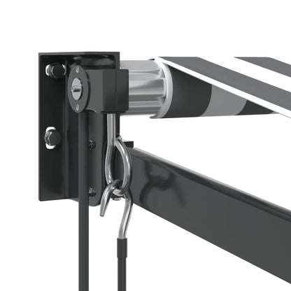 Retractable Awning Anthracite and White 3.5x2.5 m Fabric&Aluminium