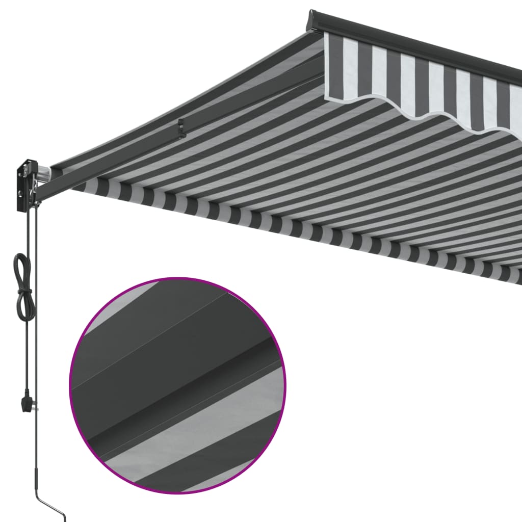 Retractable Awning Anthracite and White 3.5x2.5 m Fabric&Aluminium