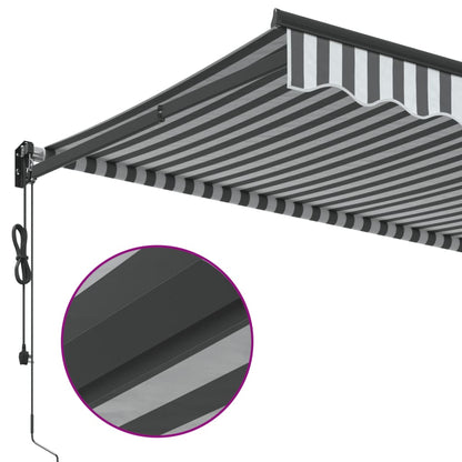 Retractable Awning Anthracite and White 3.5x2.5 m Fabric&Aluminium