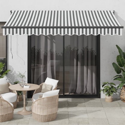 Retractable Awning Anthracite and White 3.5x2.5 m Fabric&Aluminium