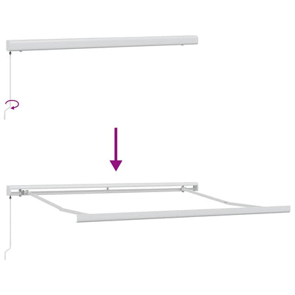 Retractable Awning Anthracite and White 3x2.5 m Fabric&Aluminium