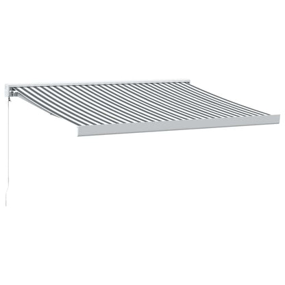Retractable Awning Anthracite and White 3.5x2.5 m Fabric&Aluminium