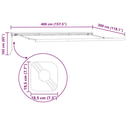 Retractable Awning Anthracite and White 4x3 m Fabric&Aluminium