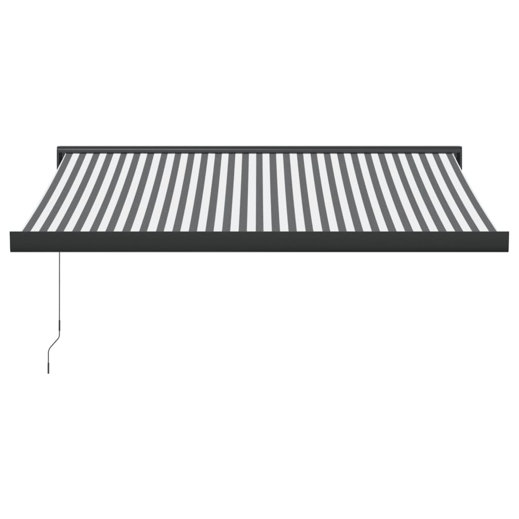 Retractable Awning Anthracite and White 3x2.5 m Fabric&Aluminium