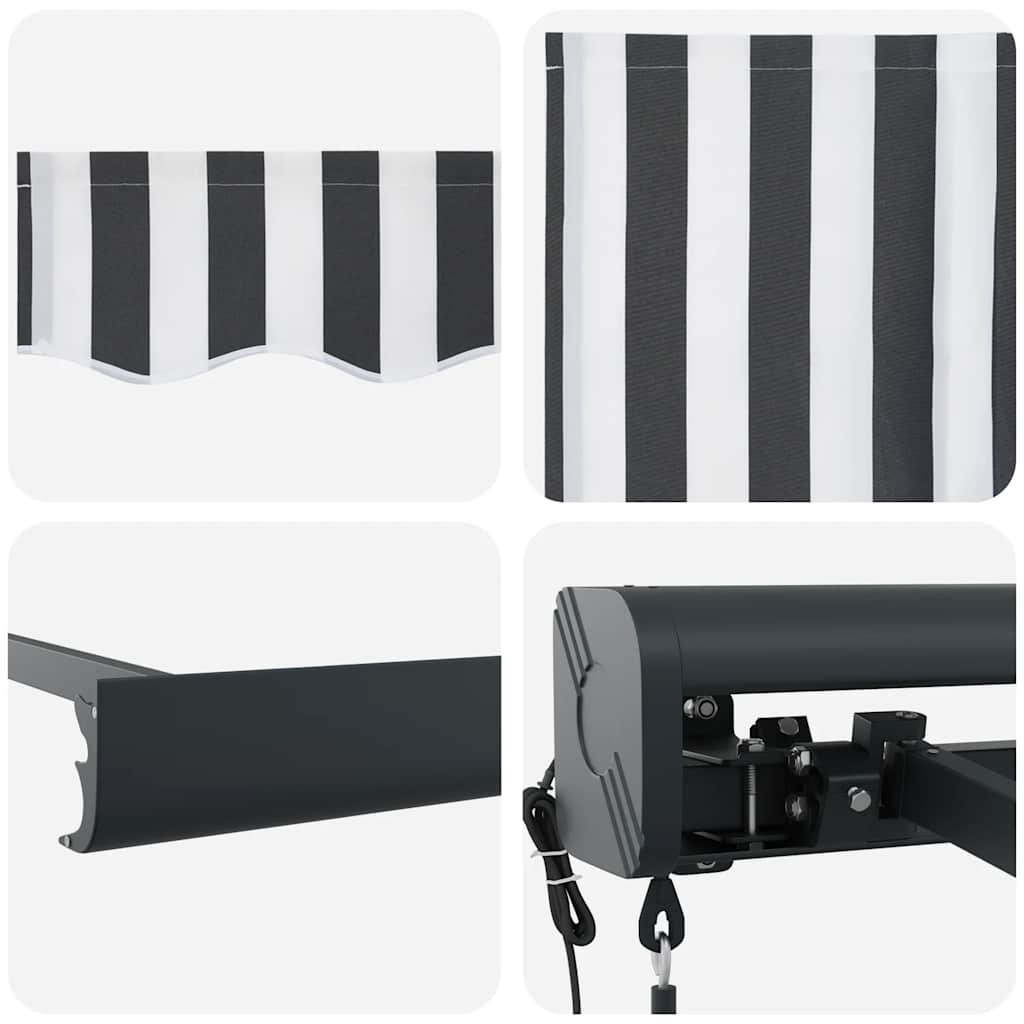 Retractable Awning Anthracite and White 3x2.5 m Fabric&Aluminium
