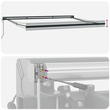 Retractable Awning Anthracite and White 4x3 m Fabric&Aluminium