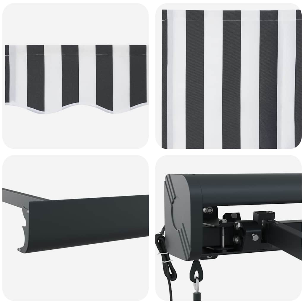 Retractable Awning Anthracite and White 4x3 m Fabric&Aluminium
