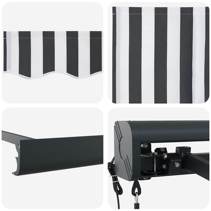 Retractable Awning Anthracite and White 4x3 m Fabric&Aluminium