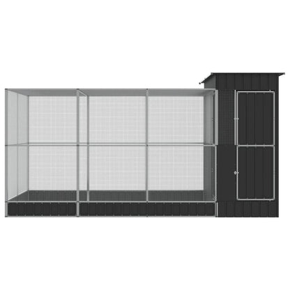 Aviary with Extension Silver 416x203x216 cm Steel