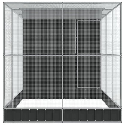Aviary with Extension Silver 416x203x216 cm Steel