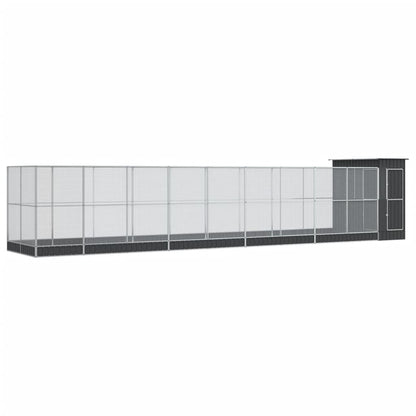 Aviary with Extension Silver 1037x203x216 cm Steel