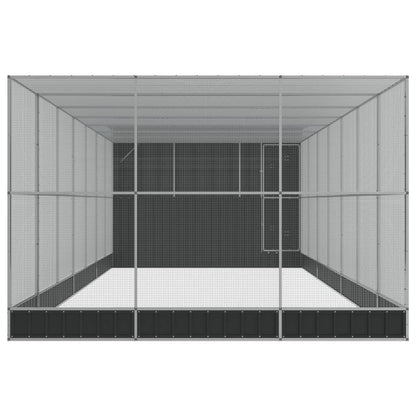 Aviary with Extension Silver 911x303x216 cm Steel