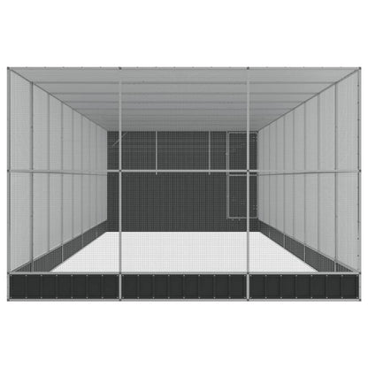 Aviary with Extension Silver 1118x303x216 cm Steel