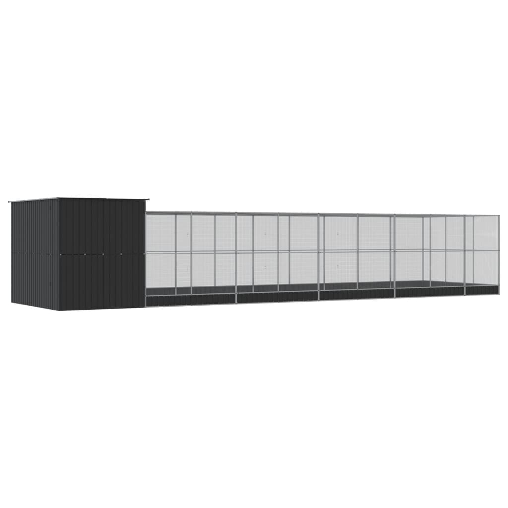 Aviary with Extension Silver 1118x303x216 cm Steel