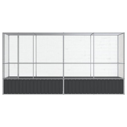 Aviary with Extension Silver 418.5x107x212 cm Steel