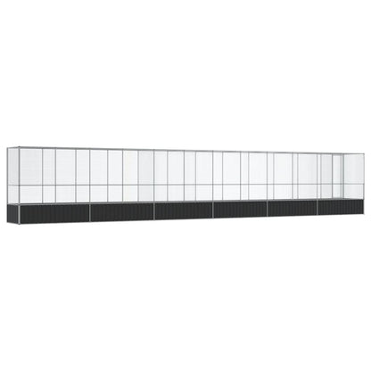 Aviary with Extension Silver 1250.5x107x212 cm Steel