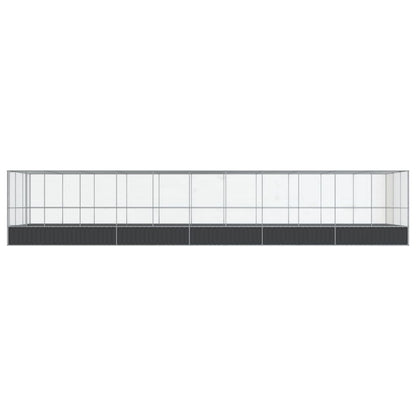 Aviary with Extension Silver 1139x307x212 cm Steel