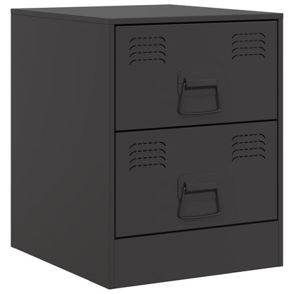 Bedside Cabinet Black 34.5x39x44 cm Steel