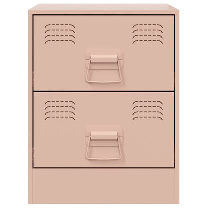 Bedside Cabinets 2 pcs Pink 34.5x39x44 cm Steel