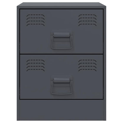 Bedside Cabinets 2 pcs Anthracite 34.5x39x44 cm Steel