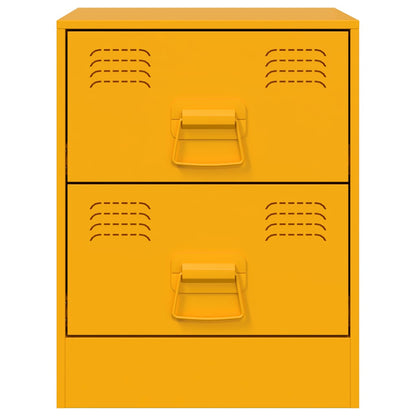 Bedside Cabinet Yellow 34.5x39x44 cm Steel