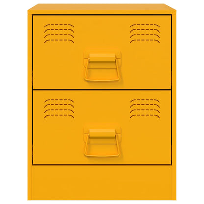 Bedside Cabinets 2 pcs Yellow 34.5x39x44 cm Steel