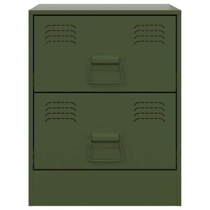 Bedside Cabinets 2 pcs Green 34.5x39x44 cm Steel