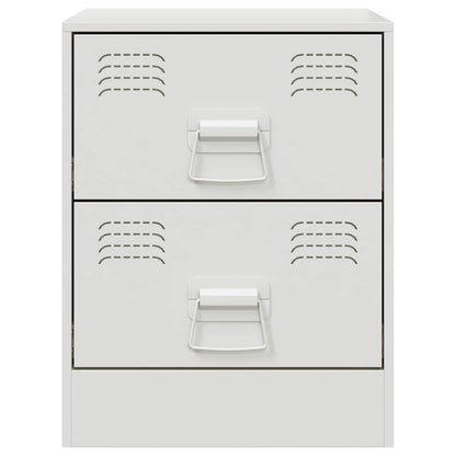 Bedside Cabinet White 34.5x39x44 cm Steel