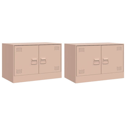 TV Cabinets 2 pcs Pink 67x39x44 cm Steel