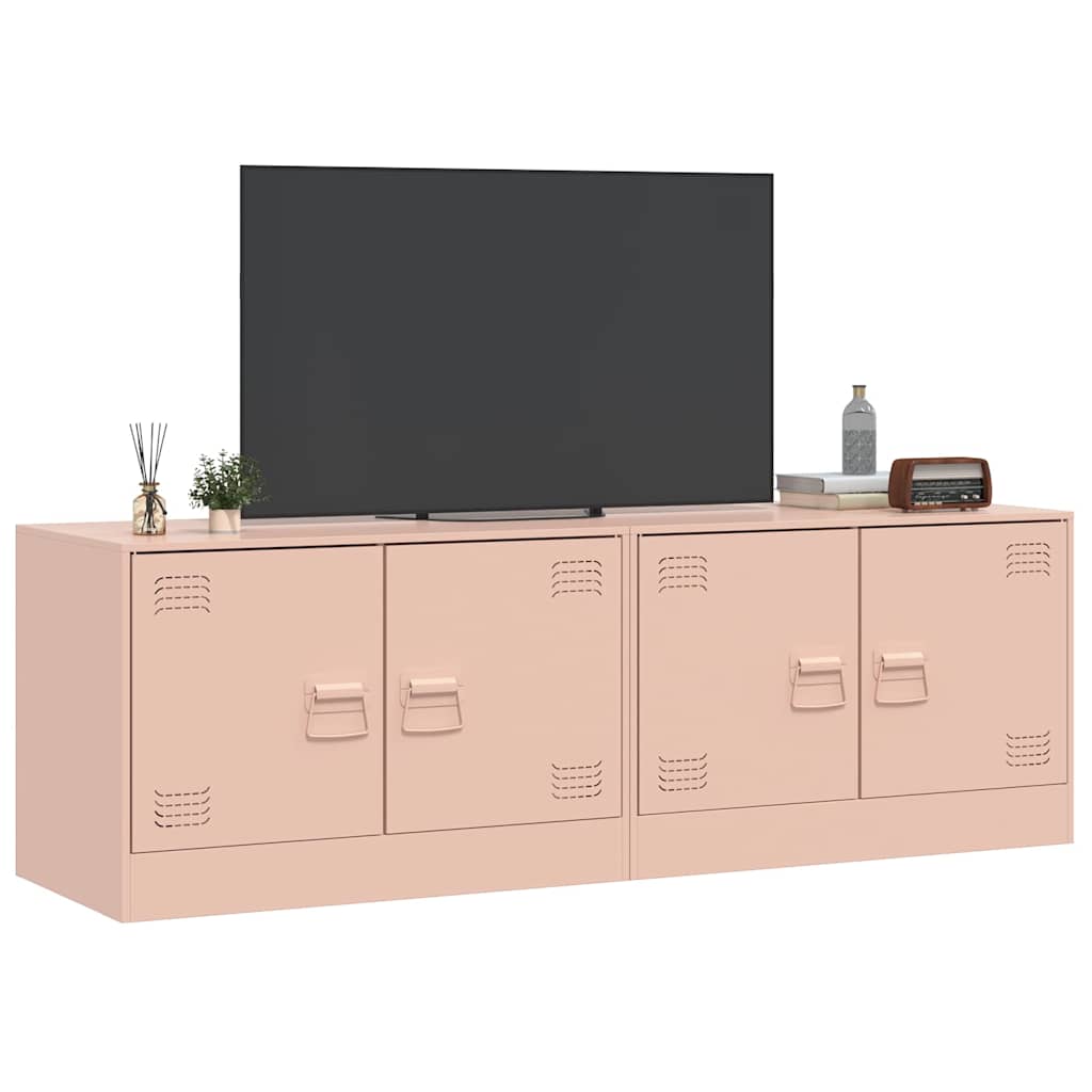 TV Cabinets 2 pcs Pink 67x39x44 cm Steel