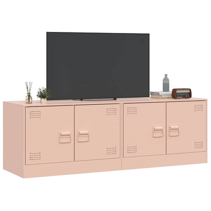 TV Cabinets 2 pcs Pink 67x39x44 cm Steel